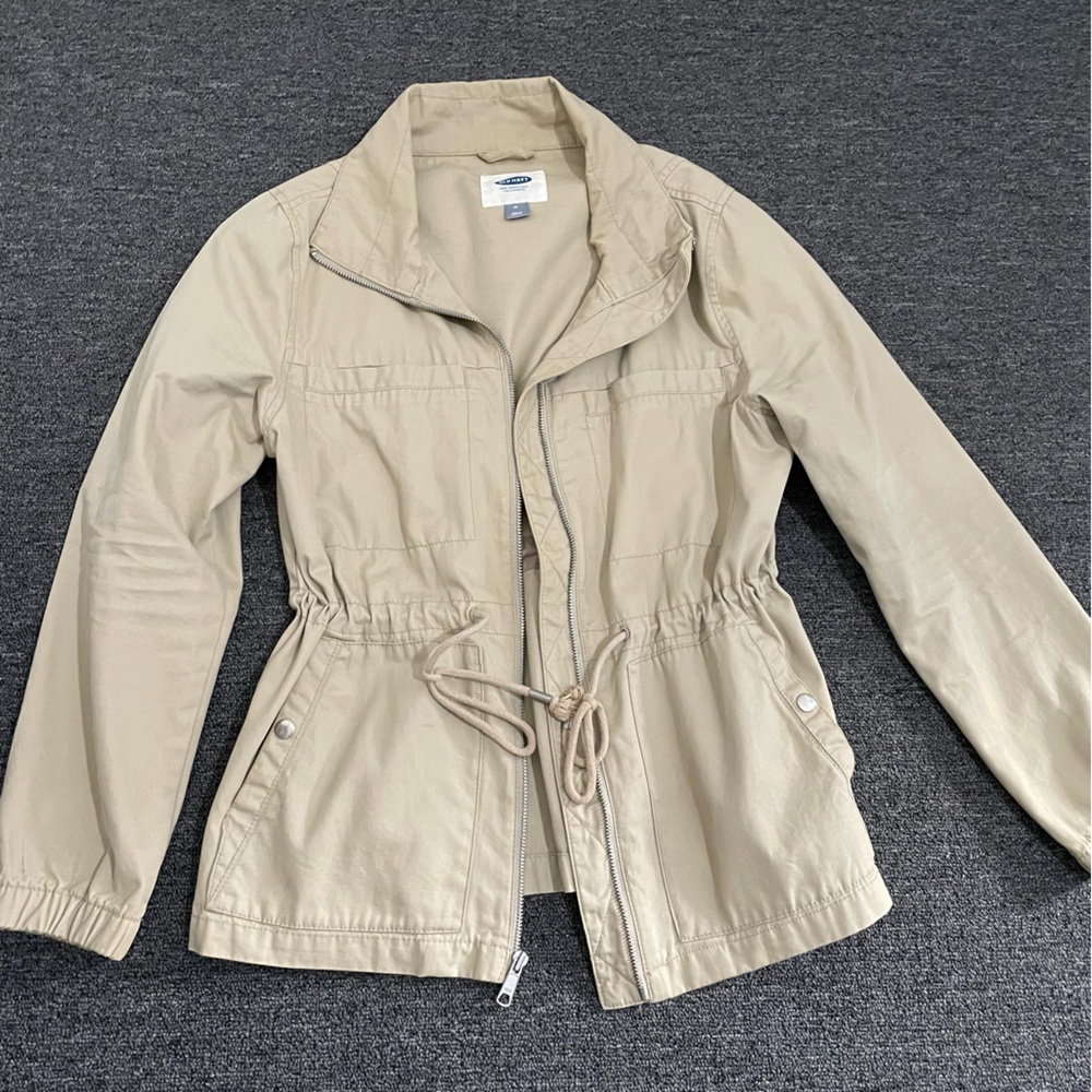 Old navy tan drawstring utility jacket